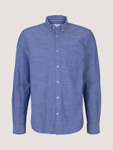 gemustertes Hemd mit Bio-Baumwolle - Männer - blue white scattered design gemustertes Hemd mit Bio-Baumwolle - Männer - blue white scattered design - 7 - TOM TAILOR