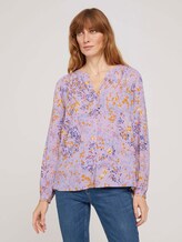 gemusterte Bluse mit Knopfleiste - Frauen - lilac yellow flower design gemusterte Bluse mit Knopfleiste - Frauen - lilac yellow flower design - 1 - TOM TAILOR