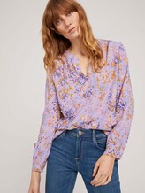 gemusterte Bluse mit Knopfleiste - Frauen - lilac yellow flower design gemusterte Bluse mit Knopfleiste - Frauen - lilac yellow flower design - 5 - TOM TAILOR