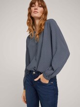 gemusterte Bluse mit LENZING™ ECOVERO™ und Knopfleiste - Frauen - navy geometrical design gemusterte Bluse mit LENZING™ ECOVERO™ und Knopfleiste - Frauen - navy geometrical design - 5 - TOM TAILOR