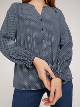gemusterte Bluse mit LENZING™ ECOVERO™ und Knopfleiste - Frauen - navy geometrical design gemusterte Bluse mit LENZING™ ECOVERO™ und Knopfleiste - Frauen - navy geometrical design - 9 - TOM TAILOR