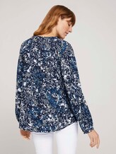 gemusterte Bluse mit LENZING™ ECOVERO™ und Knopfleiste - Frauen - navy yellow flower design gemusterte Bluse mit LENZING™ ECOVERO™ und Knopfleiste - Frauen - navy yellow flower design - 2 - TOM TAILOR