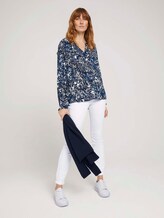 gemusterte Bluse mit LENZING™ ECOVERO™ und Knopfleiste - Frauen - navy yellow flower design gemusterte Bluse mit LENZING™ ECOVERO™ und Knopfleiste - Frauen - navy yellow flower design - 3 - TOM TAILOR