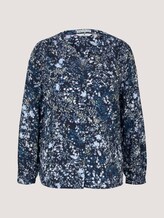 gemusterte Bluse mit LENZING™ ECOVERO™ und Knopfleiste - Frauen - navy yellow flower design gemusterte Bluse mit LENZING™ ECOVERO™ und Knopfleiste - Frauen - navy yellow flower design - 7 - TOM TAILOR