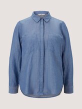 Hemdbluse mit Turn-Up Ärmel - Frauen - stonington blue melange Hemdbluse mit Turn-Up Ärmel - Frauen - stonington blue melange - 7 - TOM TAILOR