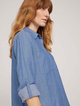 Hemdbluse mit Turn-Up Ärmel - Frauen - stonington blue melange Hemdbluse mit Turn-Up Ärmel - Frauen - stonington blue melange - 9 - TOM TAILOR
