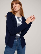 Ripp Cardigan mit Kapuze mit Bio-Baumwolle - Frauen - Sky Captain Blue Ripp Cardigan mit Kapuze mit Bio-Baumwolle - Frauen - Sky Captain Blue - 5 - TOM TAILOR