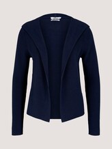 Ripp Cardigan mit Kapuze mit Bio-Baumwolle - Frauen - Sky Captain Blue Ripp Cardigan mit Kapuze mit Bio-Baumwolle - Frauen - Sky Captain Blue - 7 - TOM TAILOR