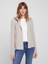 Ripp Cardigan mit Kapuze mit Bio-Baumwolle - Frauen - beige alfalfa melange Ripp Cardigan mit Kapuze mit Bio-Baumwolle - Frauen - beige alfalfa melange - 1 - TOM TAILOR