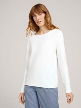 Strukturierter Pullover mit Bio-Baumwolle - Frauen - Whisper White Strukturierter Pullover mit Bio-Baumwolle - Frauen - Whisper White - 1 - TOM TAILOR