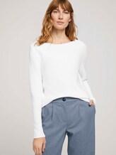 Strukturierter Pullover mit Bio-Baumwolle - Frauen - Whisper White Strukturierter Pullover mit Bio-Baumwolle - Frauen - Whisper White - 5 - TOM TAILOR