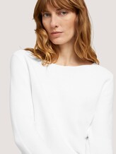 Strukturierter Pullover mit Bio-Baumwolle - Frauen - Whisper White Strukturierter Pullover mit Bio-Baumwolle - Frauen - Whisper White - 9 - TOM TAILOR