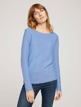 Strukturierter Pullover mit Bio-Baumwolle - Frauen - stonington blue Strukturierter Pullover mit Bio-Baumwolle - Frauen - stonington blue - 1 - TOM TAILOR