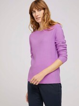 Strukturierter Pullover mit Bio-Baumwolle - Frauen - heather lilac Strukturierter Pullover mit Bio-Baumwolle - Frauen - heather lilac - 5 - TOM TAILOR