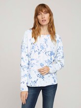 gemusterter Pullover aus Bio-Baumwolle - Frauen - offwhite big flower design gemusterter Pullover aus Bio-Baumwolle - Frauen - offwhite big flower design - 1 - TOM TAILOR