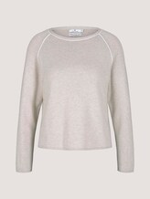 Pullover mit Seitenschlitz - Frauen - beige alfalfa melange Pullover mit Seitenschlitz - Frauen - beige alfalfa melange - 7 - TOM TAILOR