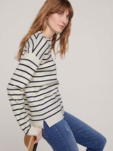 Gestreifter Strickpullover mit Bio-Baumwolle - Frauen - offwhite navy stripe Gestreifter Strickpullover mit Bio-Baumwolle - Frauen - offwhite navy stripe - 5 - TOM TAILOR