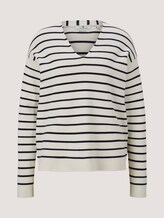 Gestreifter Strickpullover mit Bio-Baumwolle - Frauen - offwhite navy stripe Gestreifter Strickpullover mit Bio-Baumwolle - Frauen - offwhite navy stripe - 7 - TOM TAILOR