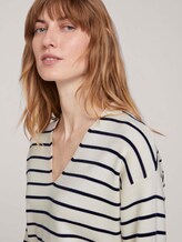 Gestreifter Strickpullover mit Bio-Baumwolle - Frauen - offwhite navy stripe Gestreifter Strickpullover mit Bio-Baumwolle - Frauen - offwhite navy stripe - 9 - TOM TAILOR