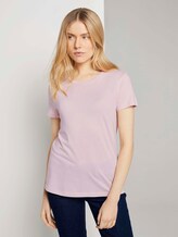 Basic T-Shirt aus Modalgemisch - Frauen - Summer Lotus Basic T-Shirt aus Modalgemisch - Frauen - Summer Lotus - 1 - TOM TAILOR