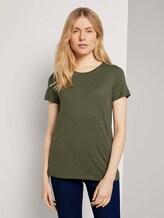 Basic T-Shirt aus Modalgemisch - Frauen - Olive Night Green Basic T-Shirt aus Modalgemisch - Frauen - Olive Night Green - 1 - TOM TAILOR