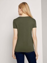 Basic T-Shirt aus Modalgemisch - Frauen - Olive Night Green Basic T-Shirt aus Modalgemisch - Frauen - Olive Night Green - 2 - TOM TAILOR
