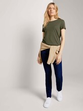 Basic T-Shirt aus Modalgemisch - Frauen - Olive Night Green Basic T-Shirt aus Modalgemisch - Frauen - Olive Night Green - 3 - TOM TAILOR