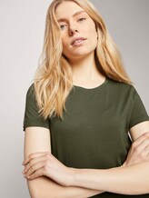 Basic T-Shirt aus Modalgemisch - Frauen - Olive Night Green Basic T-Shirt aus Modalgemisch - Frauen - Olive Night Green - 9 - TOM TAILOR