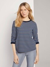 Hemd met dessin 3/4 mouw - Vrouwen - blue white structure Hemd met dessin 3/4 mouw - Vrouwen - blue white structure - 1 - TOM TAILOR