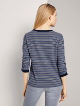 Hemd met dessin 3/4 mouw - Vrouwen - blue white structure Hemd met dessin 3/4 mouw - Vrouwen - blue white structure - 2 - TOM TAILOR