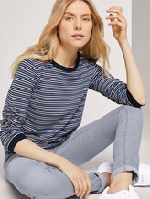 Hemd met dessin 3/4 mouw - Vrouwen - blue white structure Hemd met dessin 3/4 mouw - Vrouwen - blue white structure - 5 - TOM TAILOR