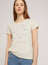 T-Shirt mit Print mit Bio-Baumwolle - Frauen - soft creme beige T-Shirt mit Print mit Bio-Baumwolle - Frauen - soft creme beige - 5 - TOM TAILOR Denim