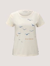 T-Shirt mit Print mit Bio-Baumwolle - Frauen - soft creme beige T-Shirt mit Print mit Bio-Baumwolle - Frauen - soft creme beige - 7 - TOM TAILOR Denim