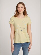 T-Shirt mit Print mit Bio-Baumwolle - Frauen - soft yellow T-Shirt mit Print mit Bio-Baumwolle - Frauen - soft yellow - 1 - TOM TAILOR Denim