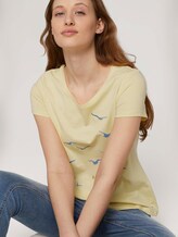 T-Shirt mit Print mit Bio-Baumwolle - Frauen - soft yellow T-Shirt mit Print mit Bio-Baumwolle - Frauen - soft yellow - 5 - TOM TAILOR Denim