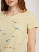 T-Shirt mit Print mit Bio-Baumwolle - Frauen - soft yellow T-Shirt mit Print mit Bio-Baumwolle - Frauen - soft yellow - 9 - TOM TAILOR Denim