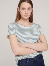 gestreiftes T-Shirt mit Bio-Baumwolle - Frauen - creme yellow blue stripe gestreiftes T-Shirt mit Bio-Baumwolle - Frauen - creme yellow blue stripe - 5 - TOM TAILOR Denim