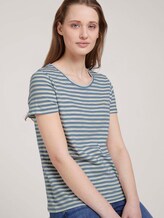 gestreiftes T-Shirt mit Bio-Baumwolle - Frauen - blue creme yellow stripe gestreiftes T-Shirt mit Bio-Baumwolle - Frauen - blue creme yellow stripe - 5 - TOM TAILOR Denim