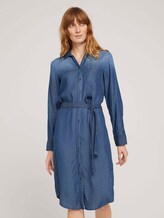 Jeans Blusenkleid mit Bindegürtel - Frauen - dark stone wash denim Jeans Blusenkleid mit Bindegürtel - Frauen - dark stone wash denim - 1 - TOM TAILOR