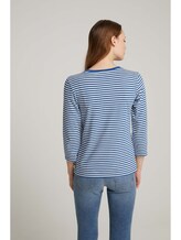 Gestreiftes Langarmshirt mit Bio-Baumwolle - Frauen - indigo blue creme stripe Gestreiftes Langarmshirt mit Bio-Baumwolle - Frauen - indigo blue creme stripe - 2 - TOM TAILOR Denim