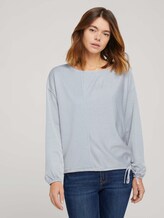 gestreiftes Langarmshirt - Frauen - mid blue white stripe gestreiftes Langarmshirt - Frauen - mid blue white stripe - 1 - TOM TAILOR Denim