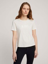 T-Shirt mit Bio-Baumwolle - Frauen - soft creme beige T-Shirt mit Bio-Baumwolle - Frauen - soft creme beige - 1 - TOM TAILOR Denim