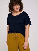 T-Shirt mit Ärmeldetail - Frauen - Sky Captain Blue T-Shirt mit Ärmeldetail - Frauen - Sky Captain Blue - 5 - My True Me