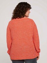 Melierter Strickpullover mit Bio-Baumwolle - Frauen - sundowner red Melierter Strickpullover mit Bio-Baumwolle - Frauen - sundowner red - 2 - My True Me