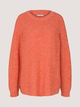 Melierter Strickpullover mit Bio-Baumwolle - Frauen - sundowner red Melierter Strickpullover mit Bio-Baumwolle - Frauen - sundowner red - 7 - My True Me