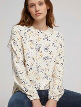 Bluse mit gerafftem Kragen - Frauen - creme dot print Bluse mit gerafftem Kragen - Frauen - creme dot print - 5 - TOM TAILOR Denim