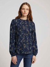 Bluse mit gerafftem Kragen - Frauen - blue dot print Bluse mit gerafftem Kragen - Frauen - blue dot print - 1 - TOM TAILOR Denim