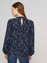 Bluse mit gerafftem Kragen - Frauen - blue dot print Bluse mit gerafftem Kragen - Frauen - blue dot print - 2 - TOM TAILOR Denim