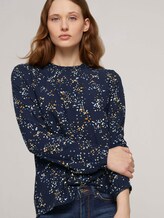 Bluse mit gerafftem Kragen - Frauen - blue dot print Bluse mit gerafftem Kragen - Frauen - blue dot print - 5 - TOM TAILOR Denim