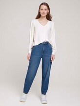 V-Ausschnitt Bluse mit LENZING™ ECOVERO™ - Frauen - soft creme beige V-Ausschnitt Bluse mit LENZING™ ECOVERO™ - Frauen - soft creme beige - 3 - TOM TAILOR Denim